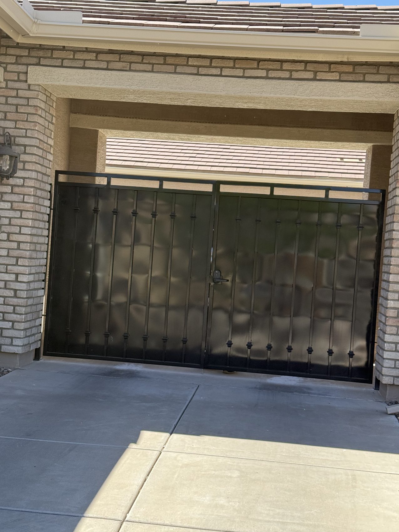 Decorative Solid Panel Double Entry Gate #2