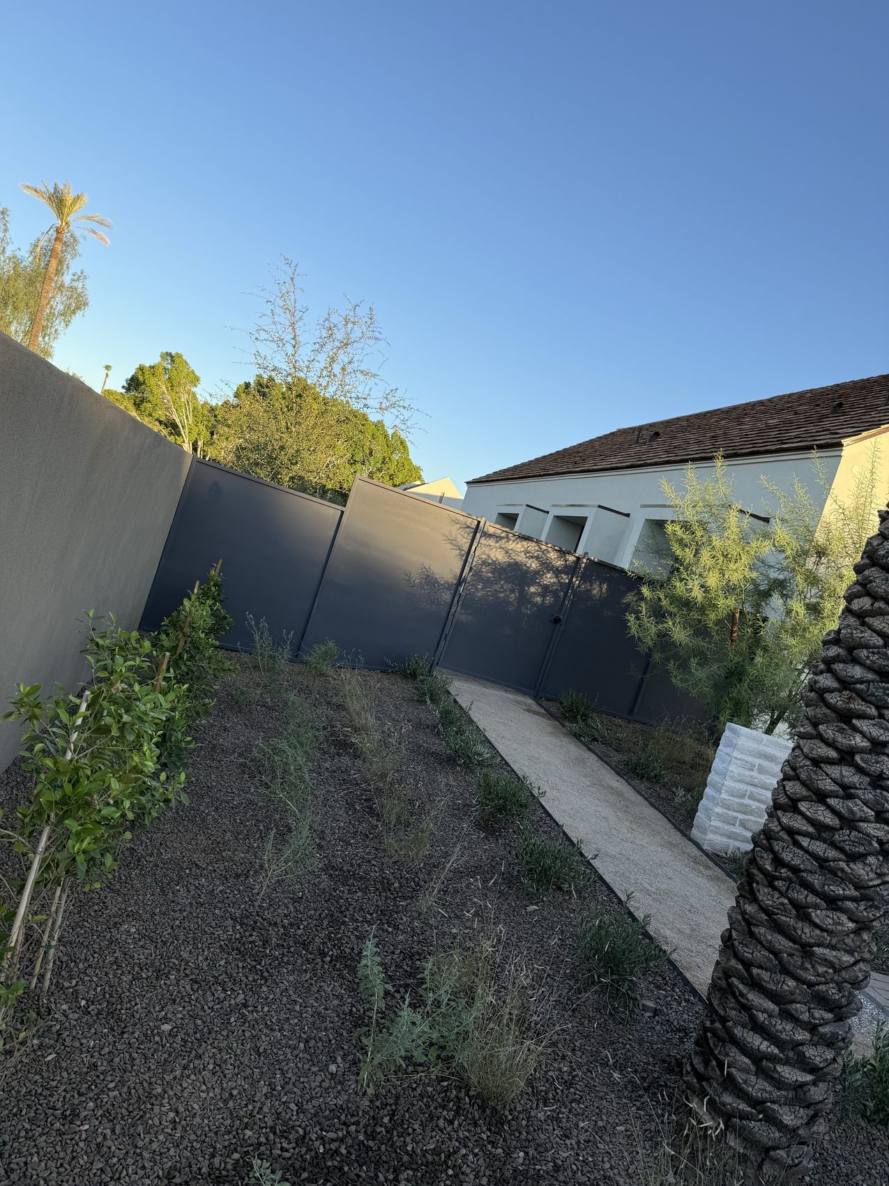 Solid Panel Gate w/ Side Panels StairStep Design