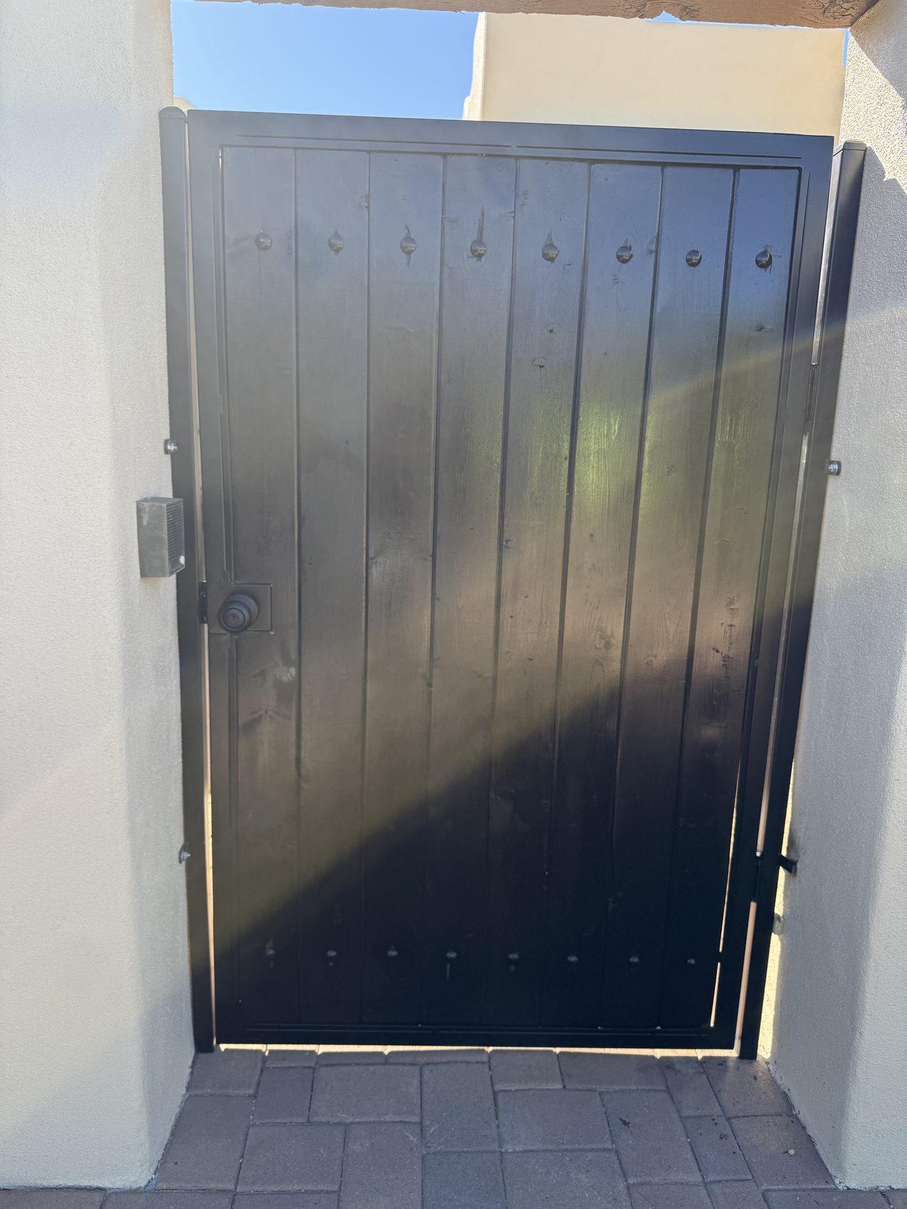 Stained Tongue& Groove Wood Entry Gate