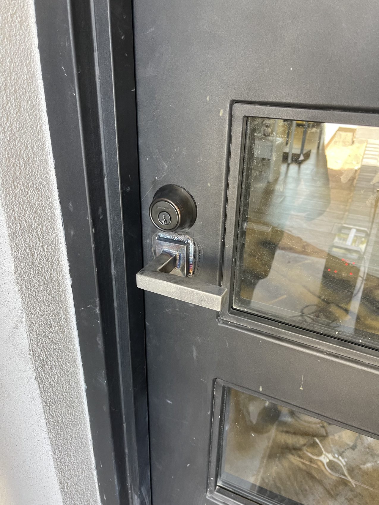 Custom Door Handle Installed