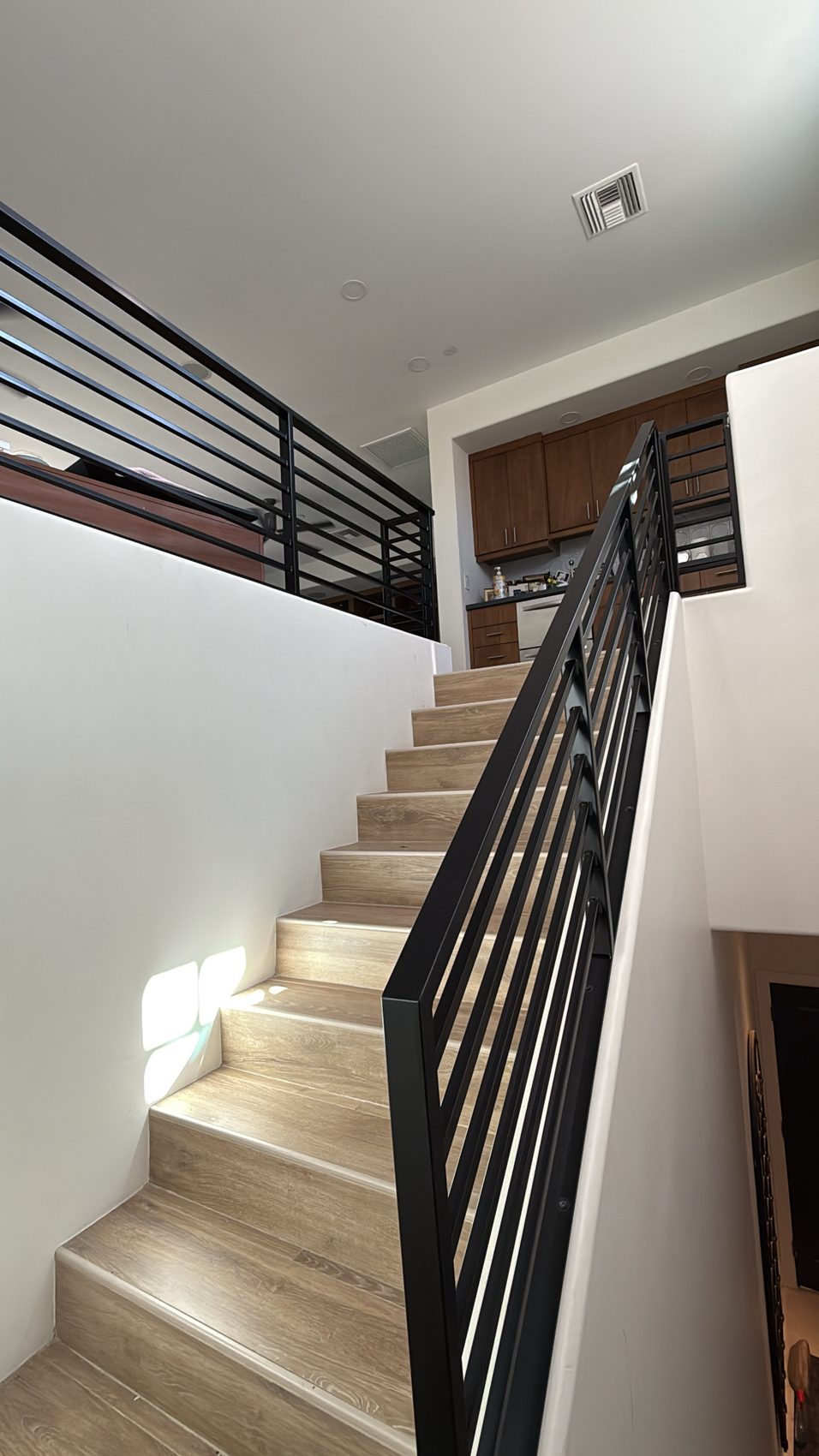Horizontal Slat Pony Wall Railing
