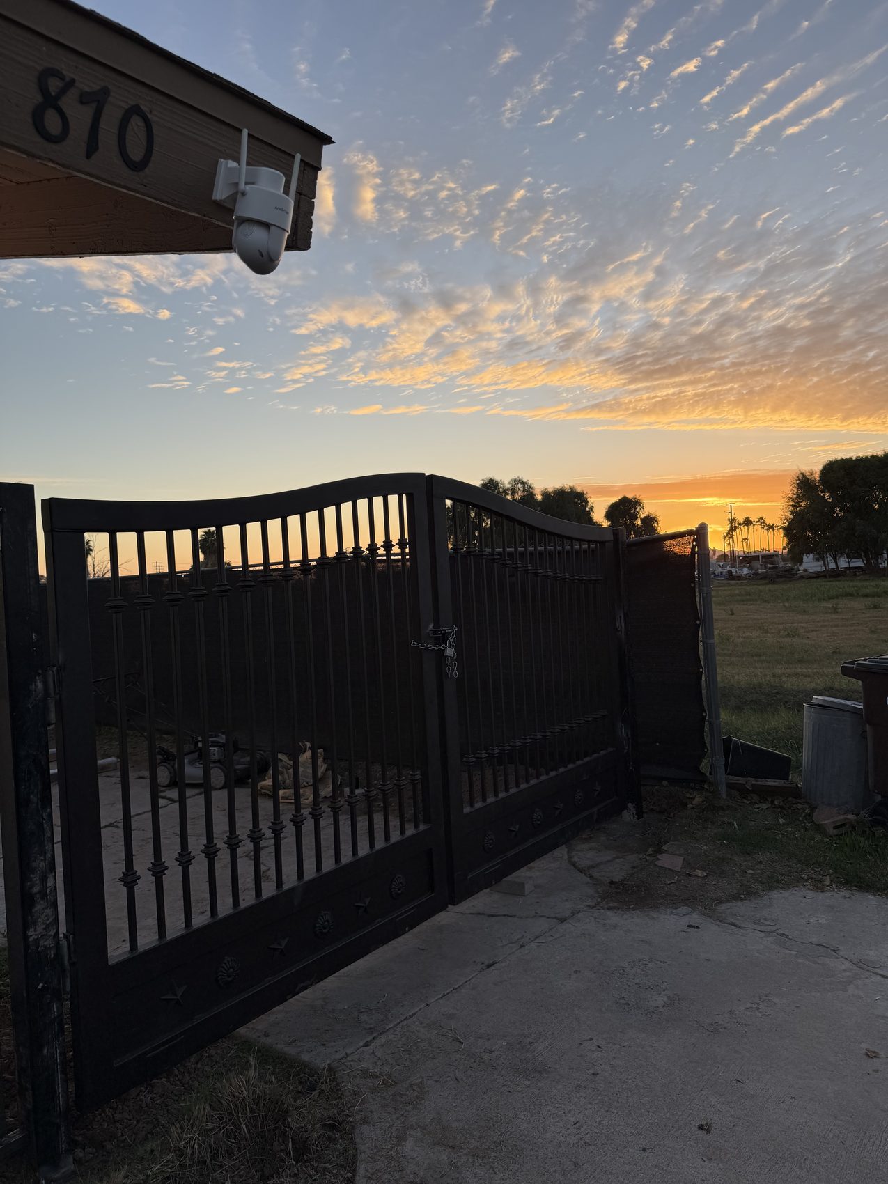 Collar/ CastIron Art Wrought Iron Arch top Double Swing Gate